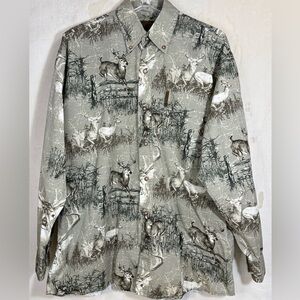Magellan Outdoors Men’s Big Buck Button Up 100% Cotton Camouflage Shirt Size M